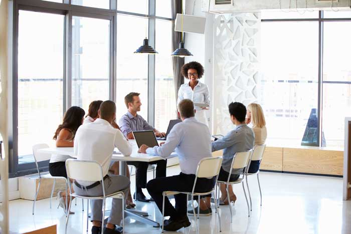 A high-level team discussing about salesforce sales cloud