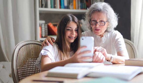 two generations exploring a high tech